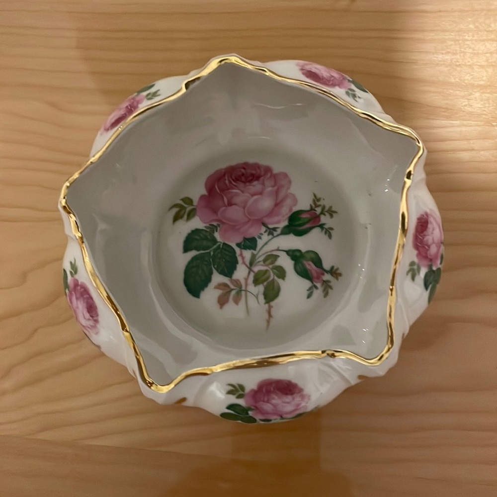 Vintage Floral Trinket Dish / Ashtray - Picture 1 of 10